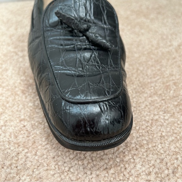 SALVATORE FERRAGAMO Crocodile Leather Loafers Size 10 Extra Narrow - Picture 12 of 15